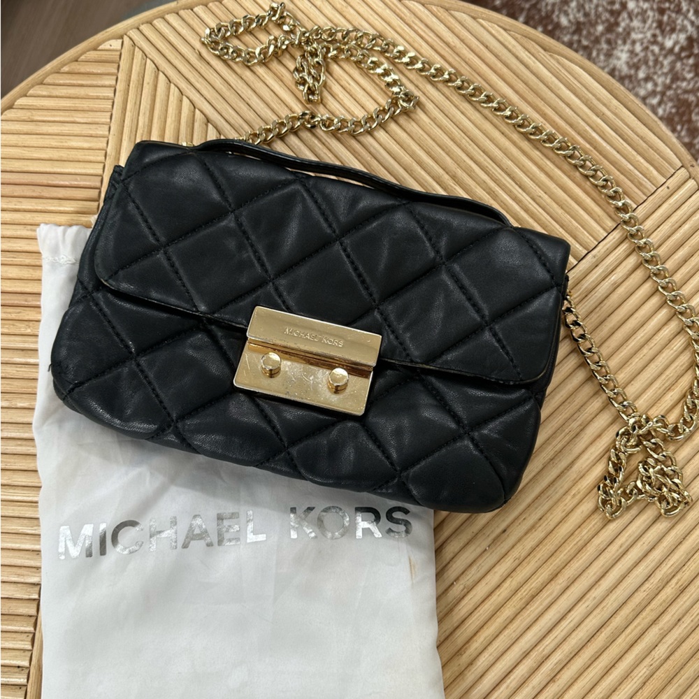 Michael Kors Black Leather Crossbody Bag